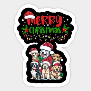 Merry Christmas Puppy Festive Sticker